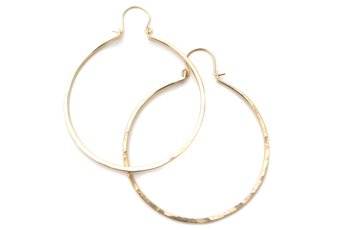 Silversheep Jewelry 2" Hammered Hoops Silversheep Jewelry 2" Hammered Hoops
