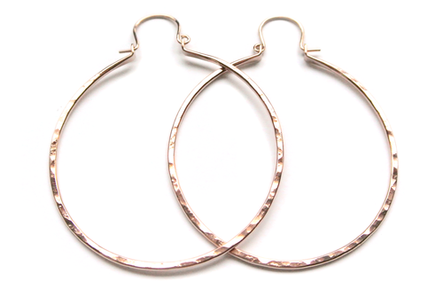 Silversheep Jewelry 2" Hammered Hoops Silversheep Jewelry 2" Hammered Hoops