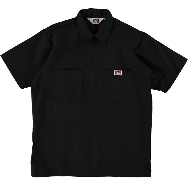 BRIEFING MS LS HALF ZIP SHIRT【XL】BLACK Shelby Zip Front Shirt | Chef Works