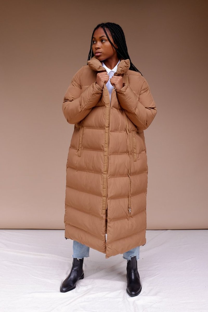Just Female WHISTLER LONG PUFFER JACKET - WALNUT CAMEL | Garmentory