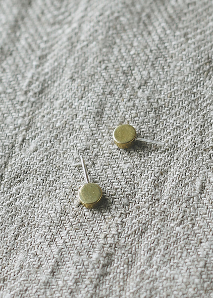 Another Feather Discus Studs in Brass Another Feather Discus Studs in Brass