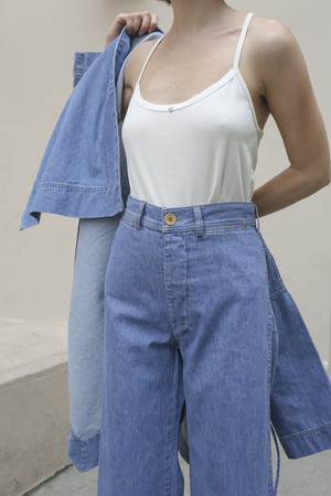 Caron Callahan Carson Kimono in Blue Denim Caron Callahan Carson Kimono in Blue Denim
