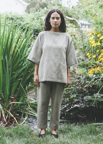 Black Crane Quilted Pant in Cement Black Crane Quilted Pant in Cement