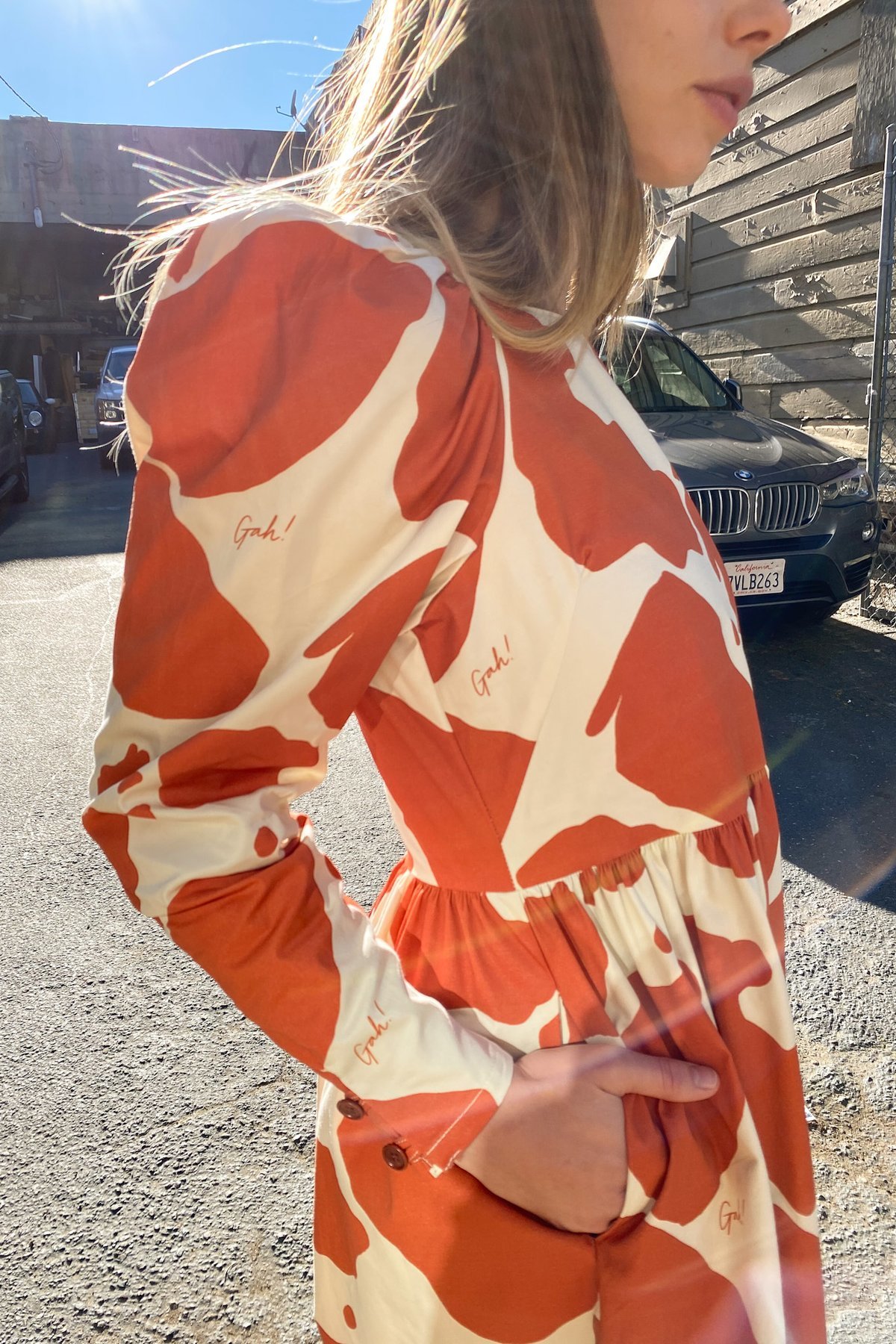 Lisa Says Gah Maddie Midi Dress - Moo Print - Image 4 of 4