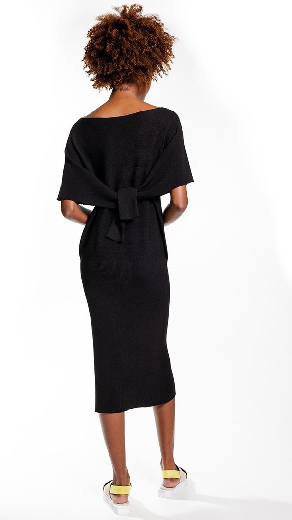 Issey Miyake 132.5 Flat Rib Knit 3 Dress - Black | Garmentory
