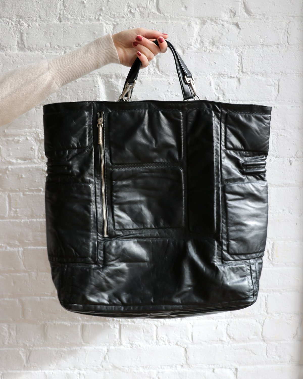 Jil Sander Market Leather Tote Bag - Black