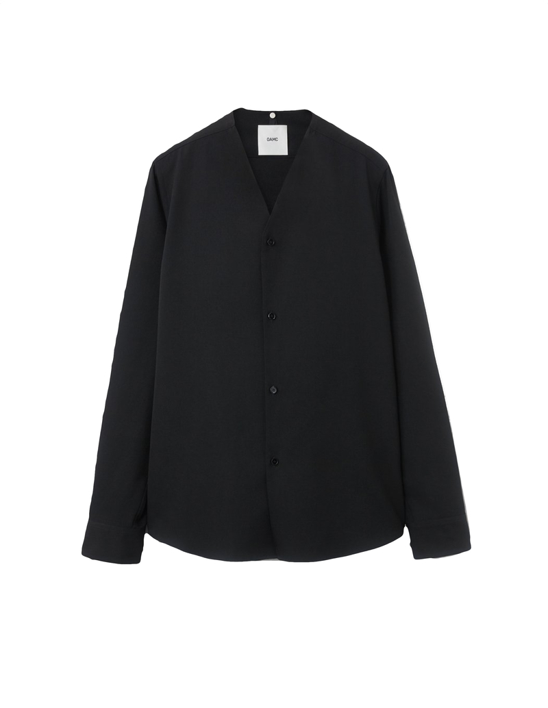 OAMC V-Neck Spirit Shirt - Black | Garmentory