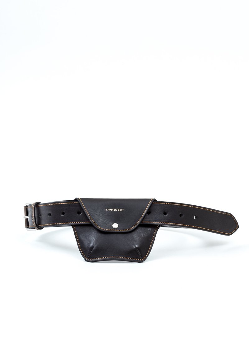 Y/project Leather Pocket Belt - Black | Garmentory