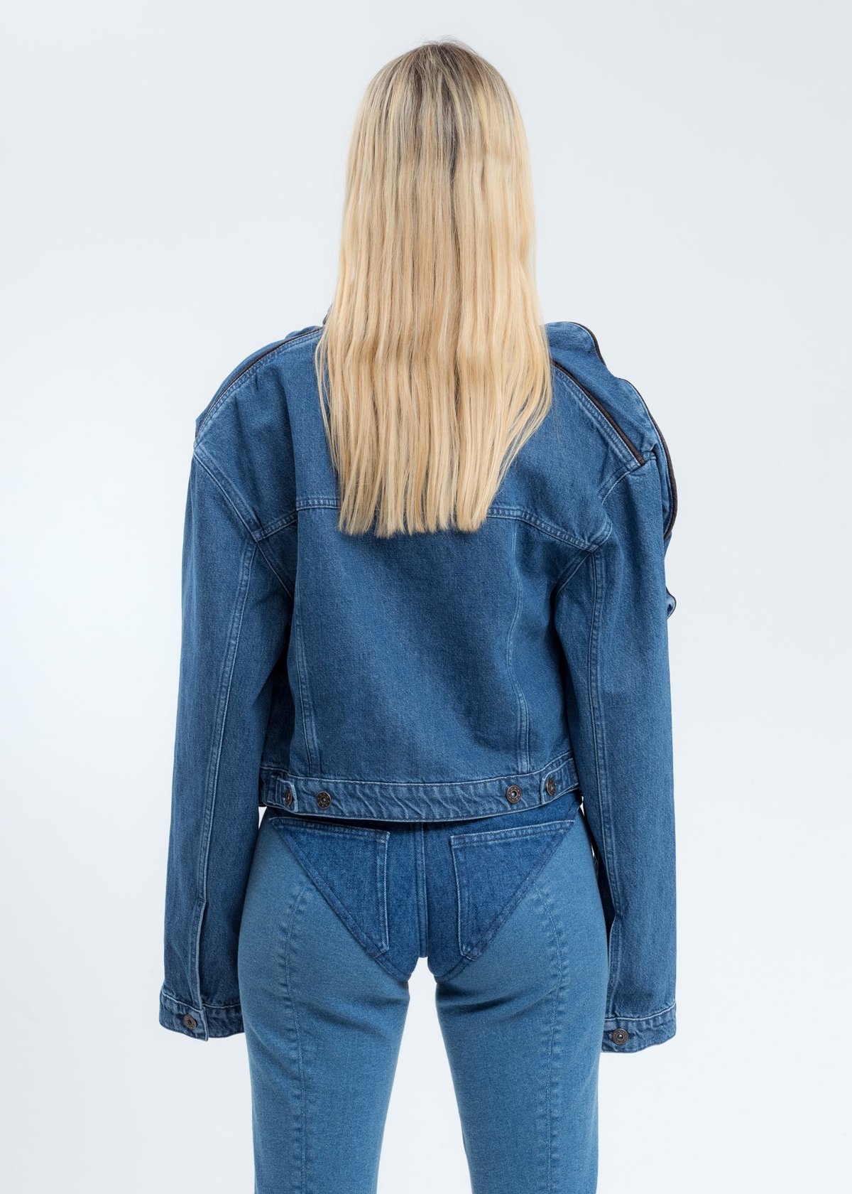 Y/project Pop Up Denim Jacket - Navy | Garmentory