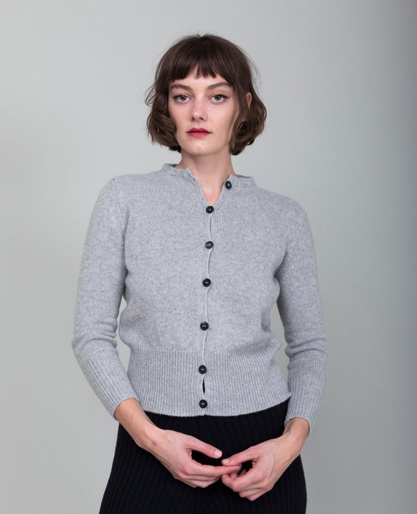 M J Watson Button Cardigan - Heather