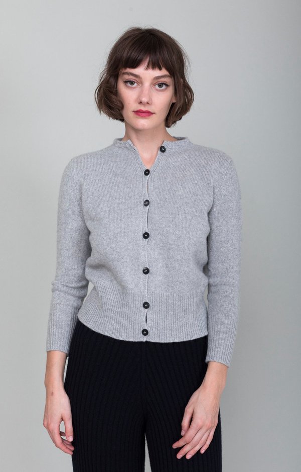 M J Watson Button Cardigan - Heather