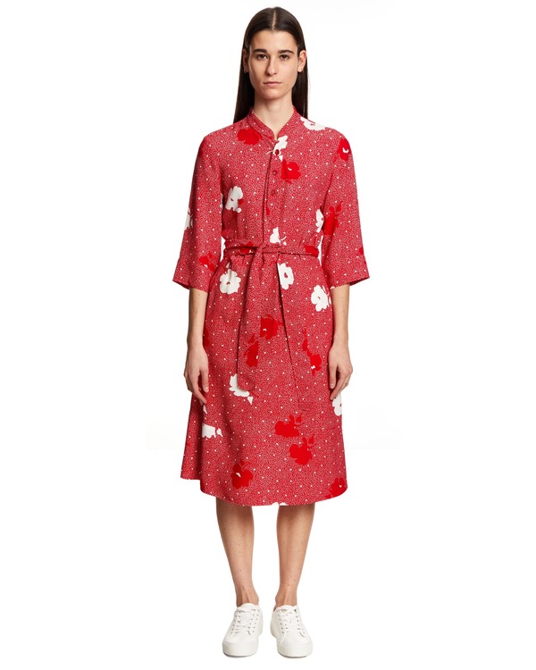 apc red dress A.p.c. Leopard Print Dress In Red