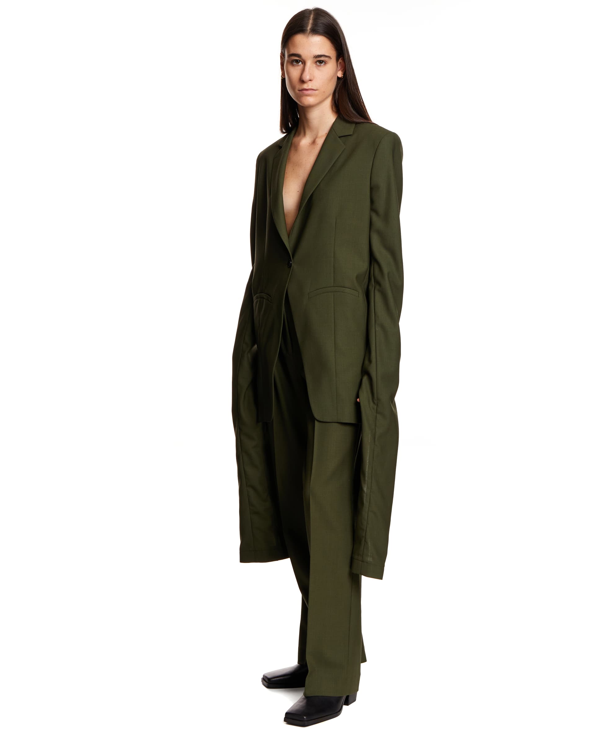 Coperni Long Draped Blazer Khaki Garmentory