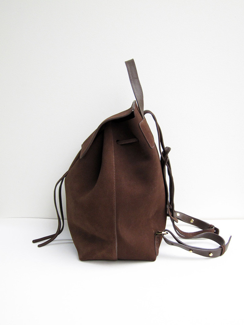 Mansur Gavriel Backpack, Chocolate, Suede | Garmentory display picture 2