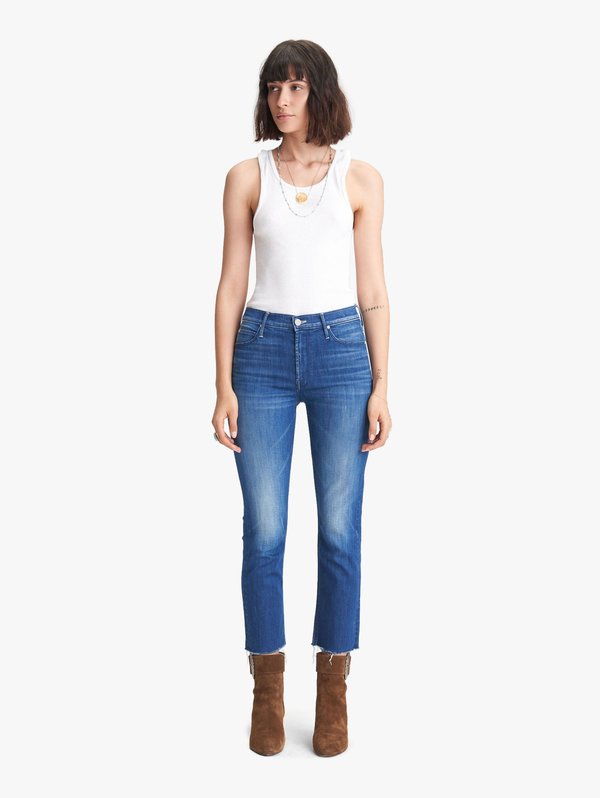 Mother Denim The Mid Rise Dazzler Crop Fray - Squeeze It Mother Denim The Mid Rise Dazzler Crop Fray - Squeeze It