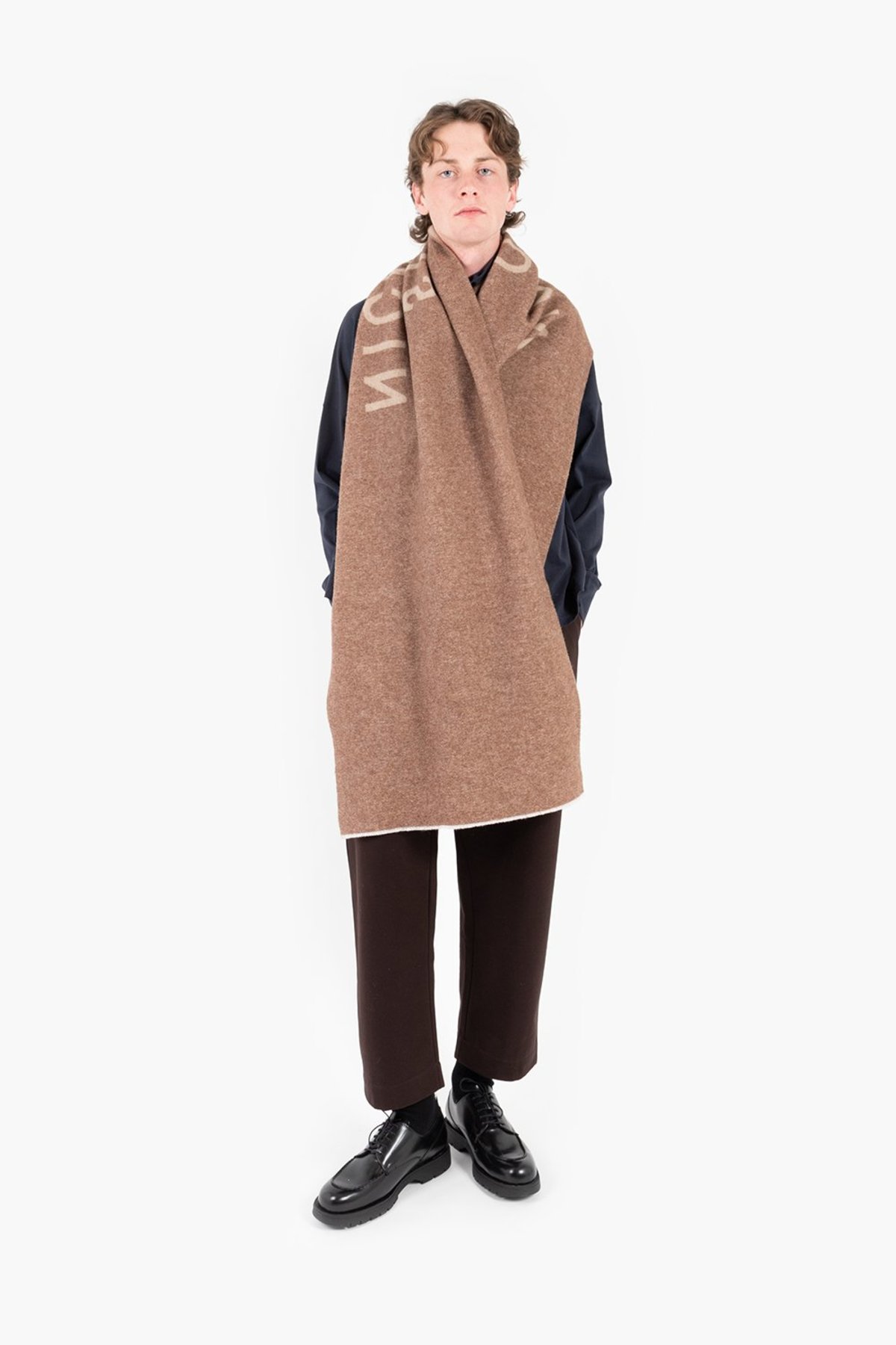 Studio Nicholson Logo Scarf - Tan/Camel | Garmentory