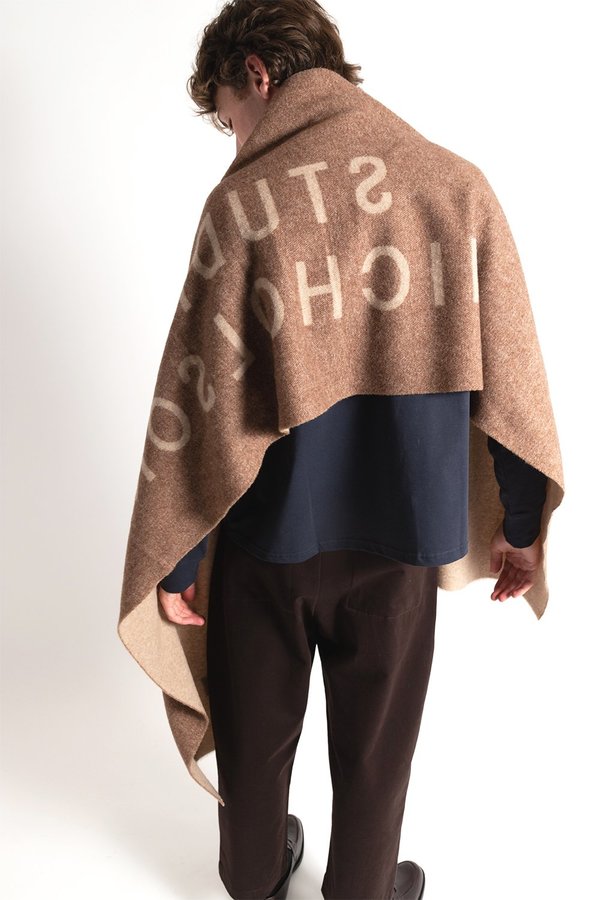 マフラー/ショール STUDIO NICHOLSON WOOL THE LOGO SCARF ☆ 20AW / STUDIO NICHOLSON / LOGO SCARF (NAV