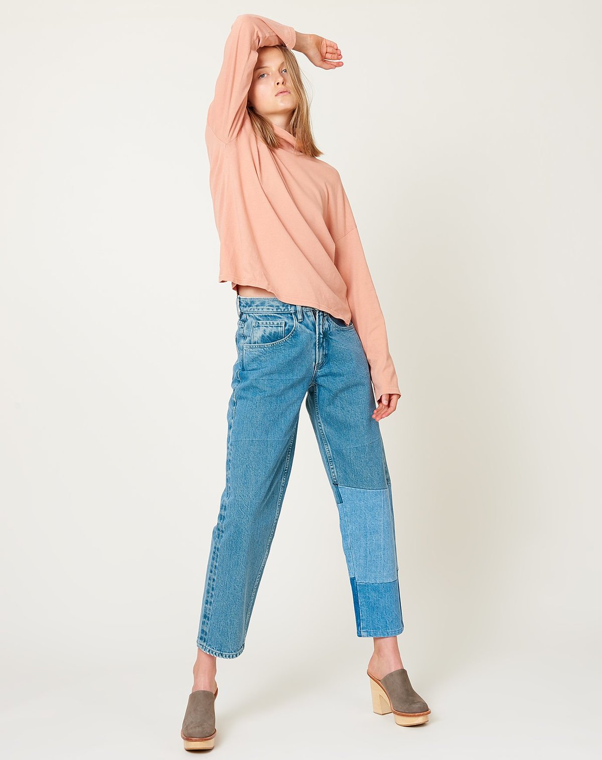 UNISEX Olderbrother Denim Tile Patch Jeans - blue - Image 3 of 6