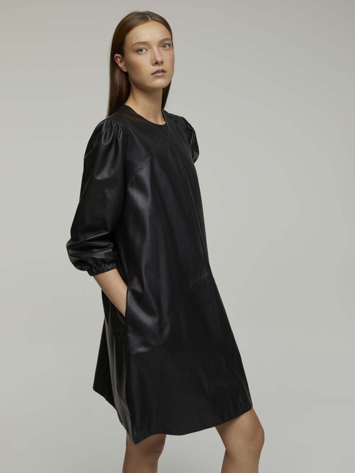 closed leather dress - black | Garmentory