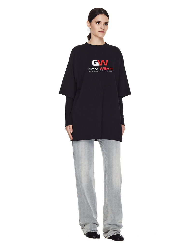 未使用美品！BALENCIAGA Tシャツ　ブラック　GYM WEAR Balenciaga Gymwear T-Shirt in Black Cotton ref.724305 - Joli