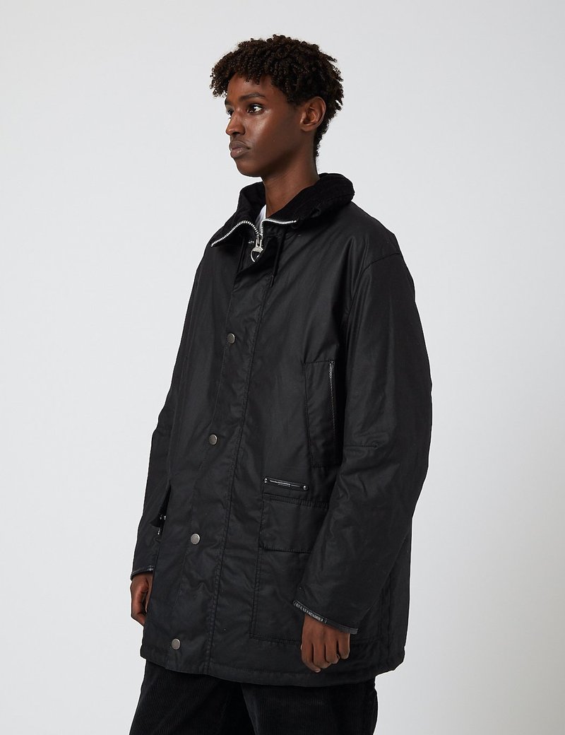 Barbour Gold Standard Supa-Border Waxed Cotton Jacket - Black