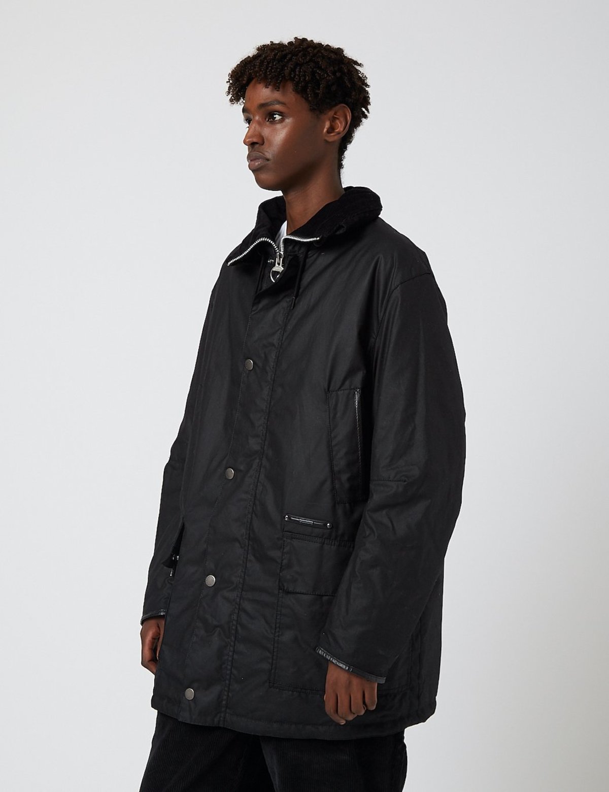 Barbour Gold Standard Supa-Border Waxed Cotton Jacket - Black