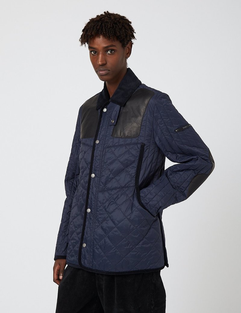 Barbour Gold Standard Supa Heritage Quilted Jacket Navy Blue Garmentory