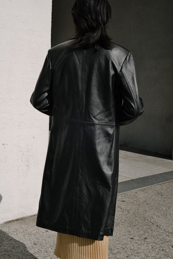 Vintage 90s Leather Crown Jacket - Black | Garmentory