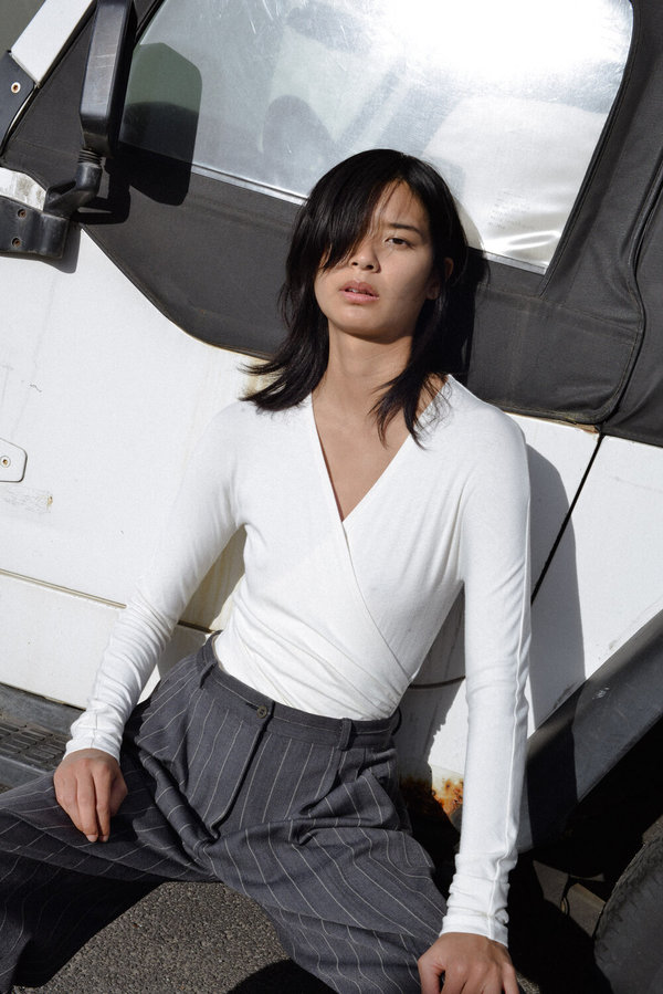 donna karan wrap top