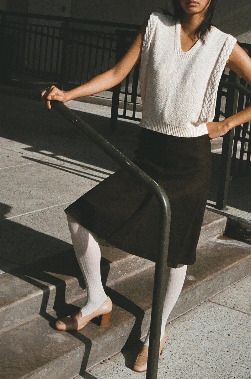 Vintage Chocolate Prada A-Line Skirt - Dark brown | Garmentory