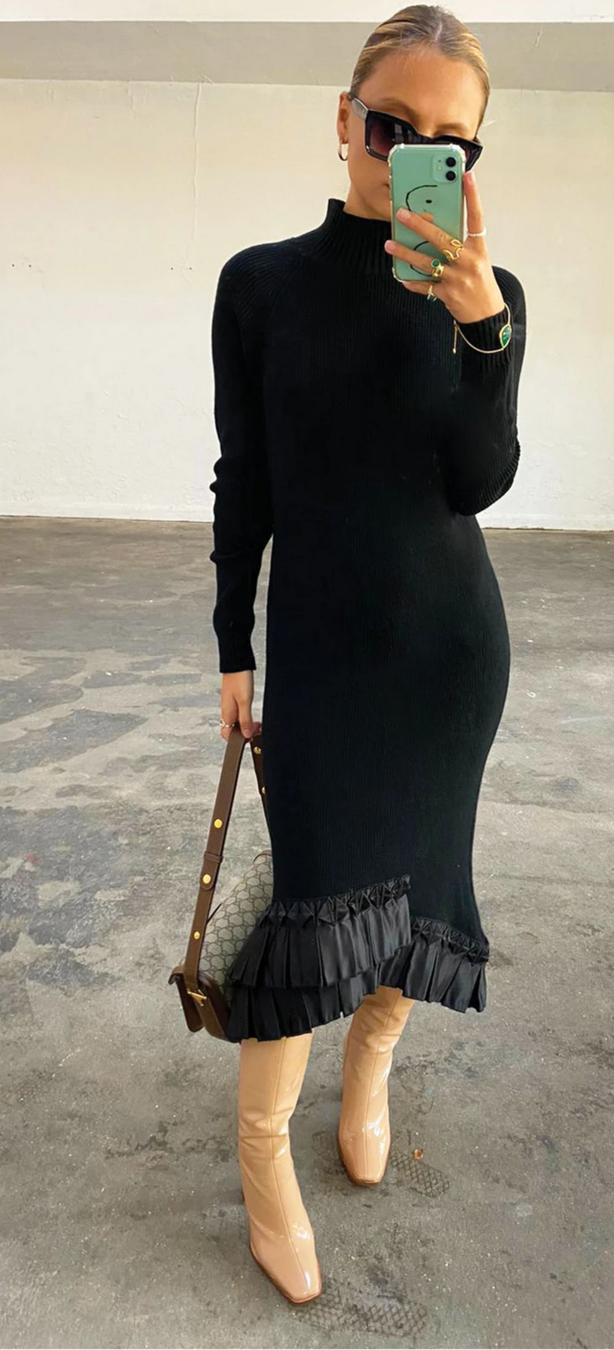 Lulus Simplicity Sweater Dress NEVER FULLY DRESSED Lulu Knit Dress Black