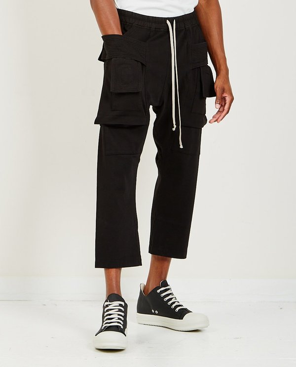 Rick Owens Creatch Cargo Cropped - Black | Garmentory