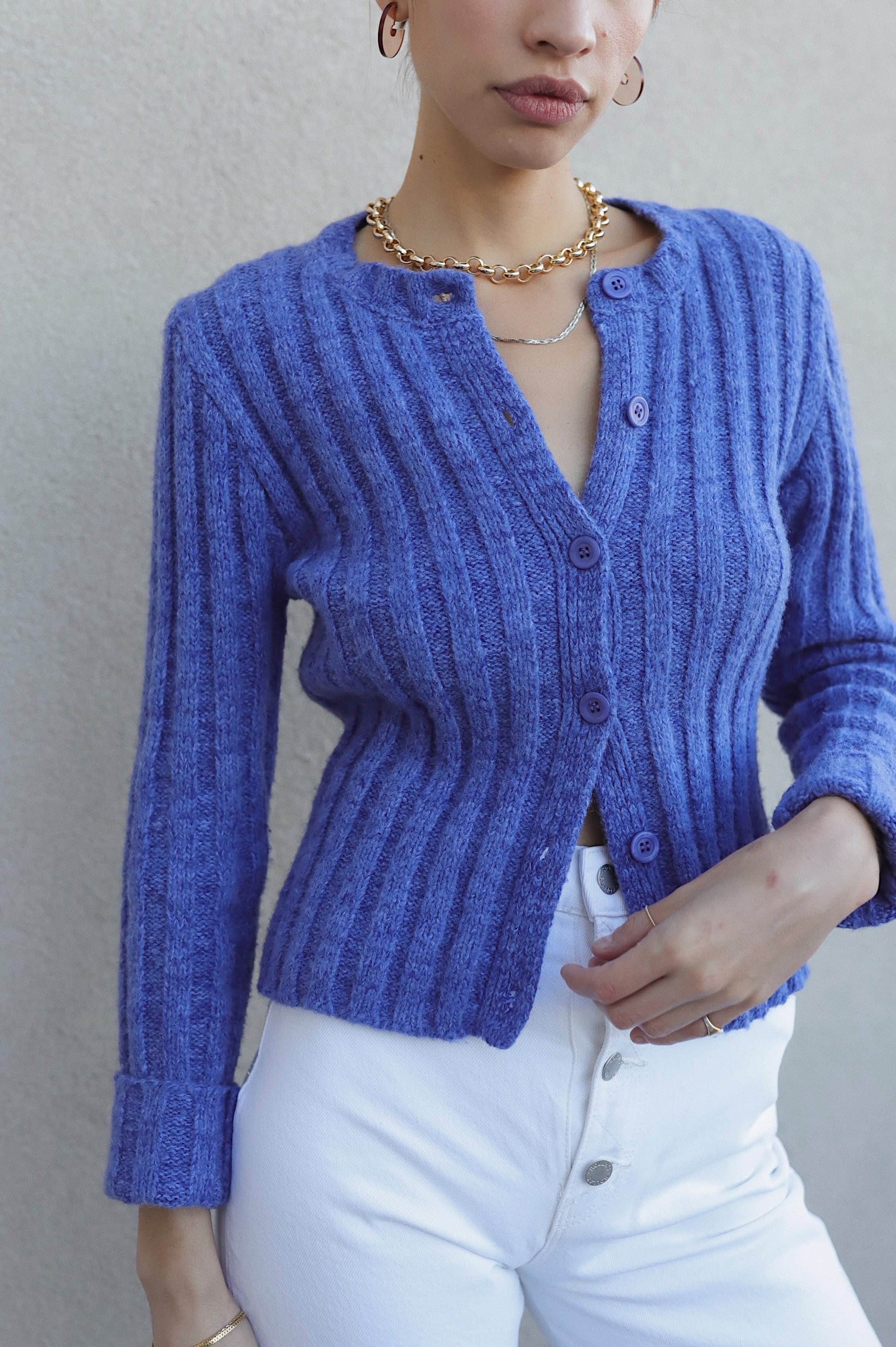 mauve pink cardigan
