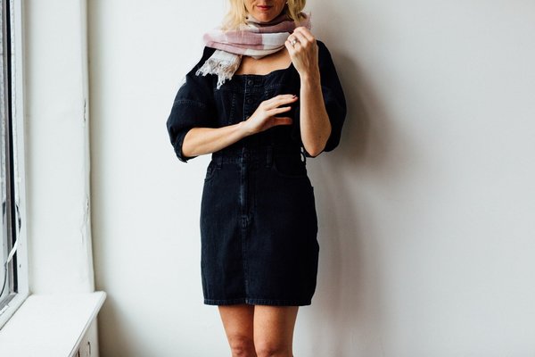 Jonathan Simkhai Poppy Puff Sleeve Mini Dress - Noir | Garmentory