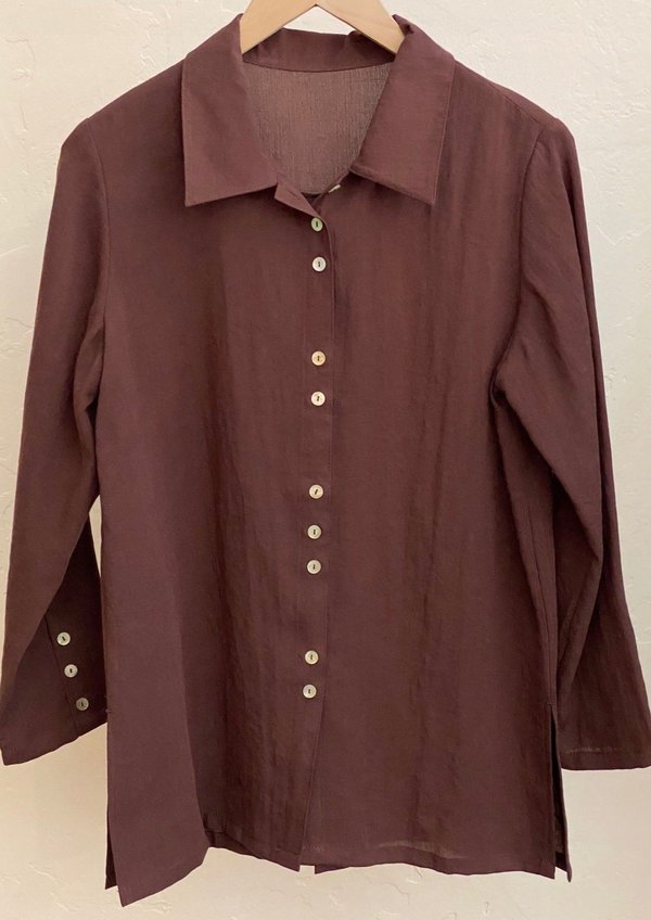 Fridaze Espresso Fun Buttons Shirt - Burgundy Fridaze Espresso Fun Buttons Shirt - Burgundy