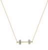 Joan Hornig Jewelry Fit to Succeed-Dumbbell Necklace - 23k Gold - Thumbnail 1