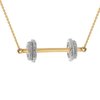 Joan Hornig Jewelry Fit to Succeed-Dumbbell Necklace - 23k Gold - Thumbnail 2