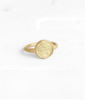 Agas & Tamar Triangle delicate ring with a gold coin - 14k Gold - Thumbnail 1