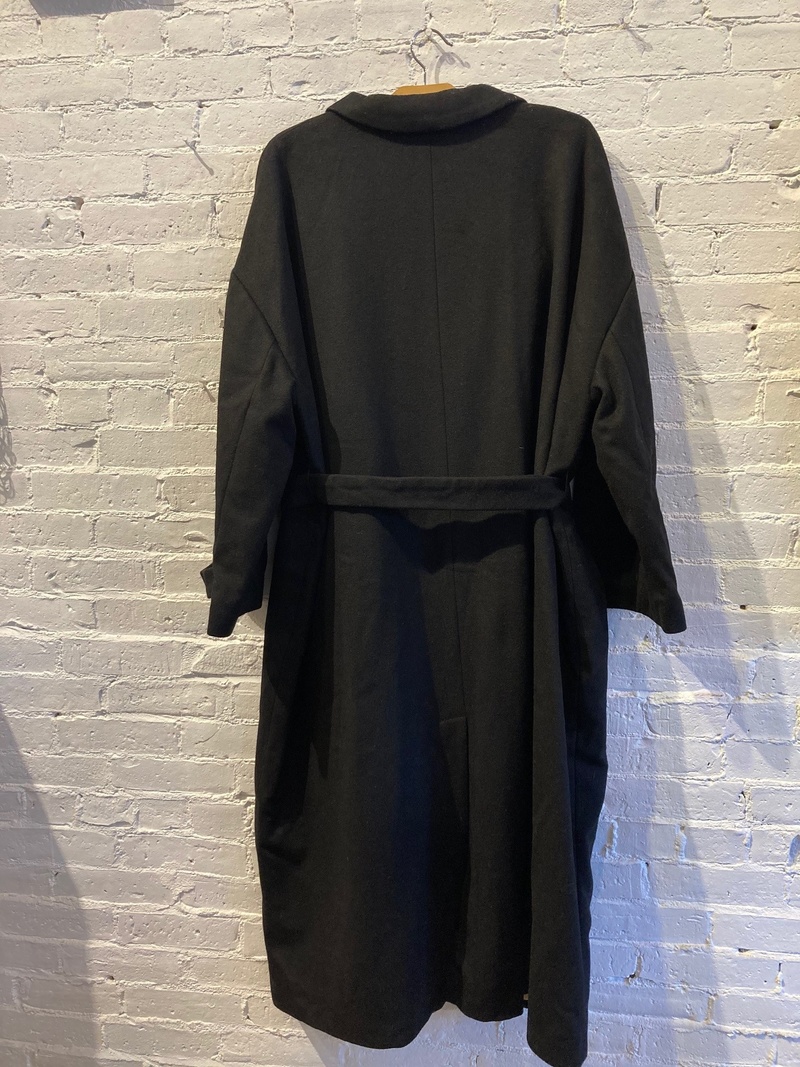 Samuji Wool Trench Coat - Black