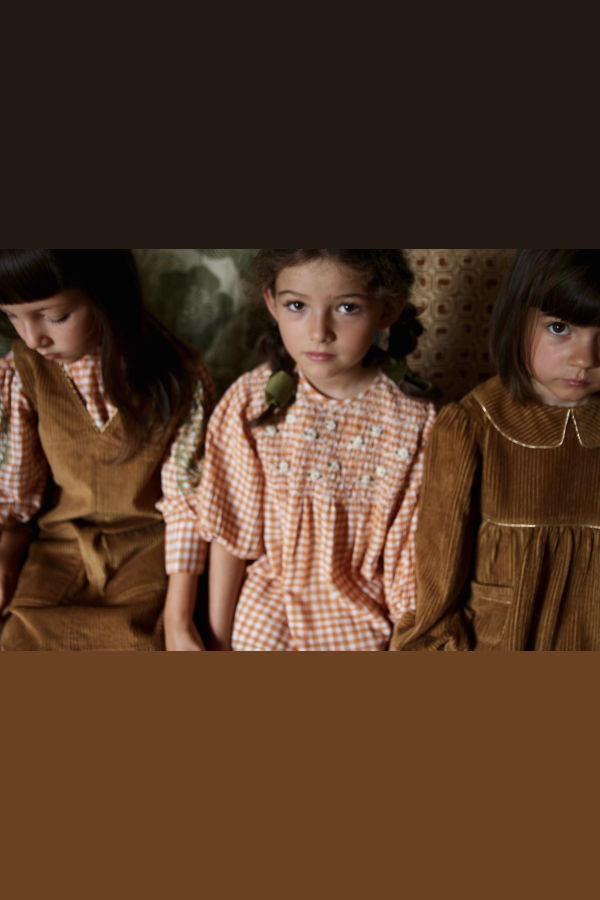 Kids Bien Bien Bonjour Tunique Corduroy Blouse - Caramel