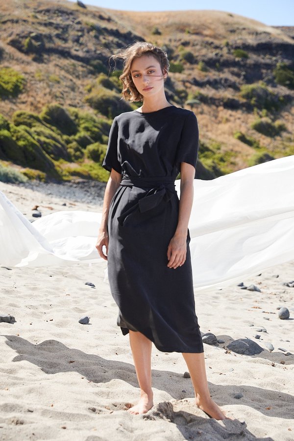 chinese dress ladies loose pencil dress elegant button front long sleeve 145237 main image 1