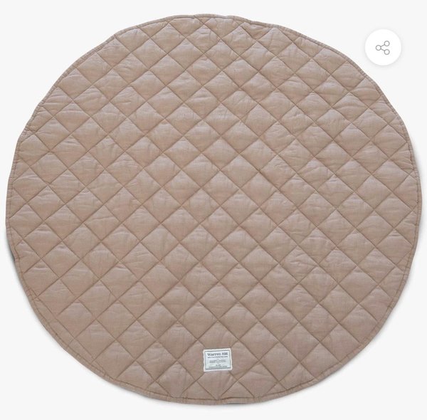 KIDS Warren Hill French Linen Quilted Play Mat Chestnut