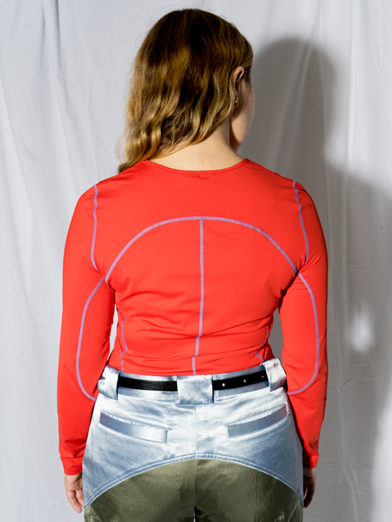 Eckhaus Latta Atomic Sport Long Sleeve - Scarlet