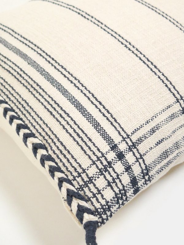 Erica Tanov yuba cotton throw pillow - natural/blue Erica Tanov yuba cotton throw pillow - natural/blue