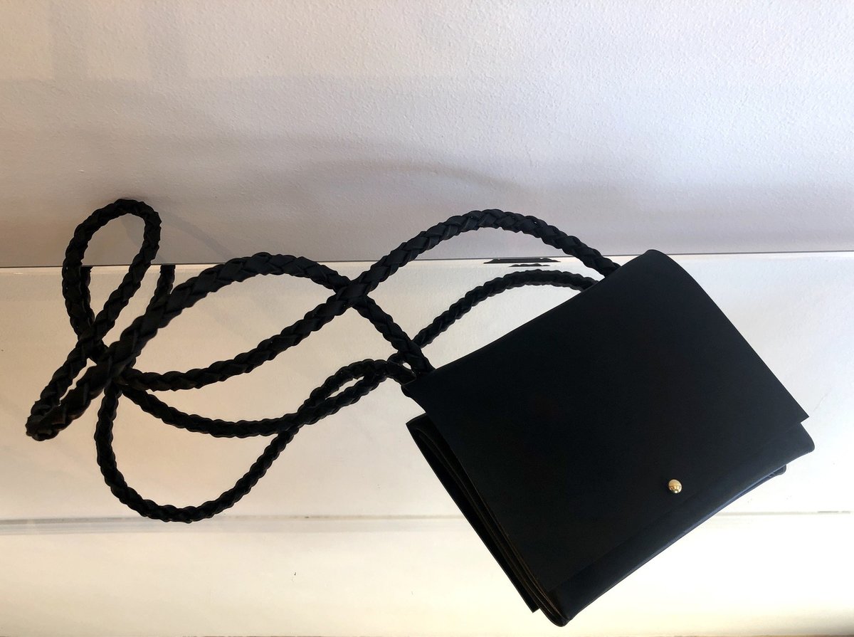 ARA Handbags BEBE FOLDOVER  W/BLACK STRAP BAG - BLACK OIL - Image 1 of 3