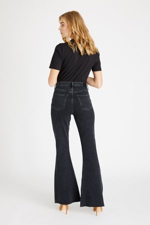 eTica NINA FLARE LEG JEAN - BLACK STONE 