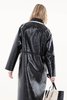 OOFWear REVERSIBLE ECO CURLY SHEEPSKIN CAR COAT  BLACK - Thumbnail 3