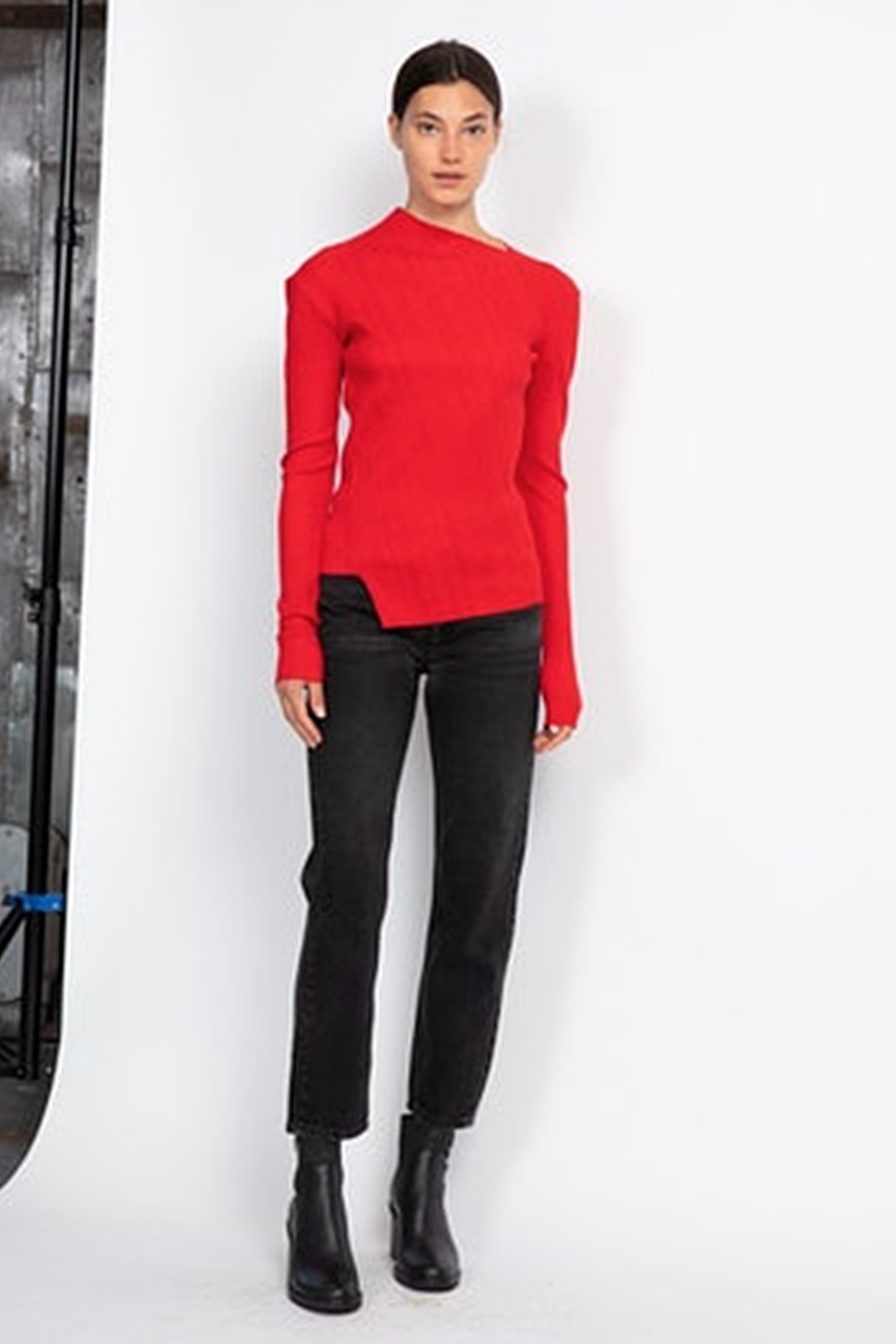 Rag \u0026 Bone Jade Ribbed Top - Cherry Red 
