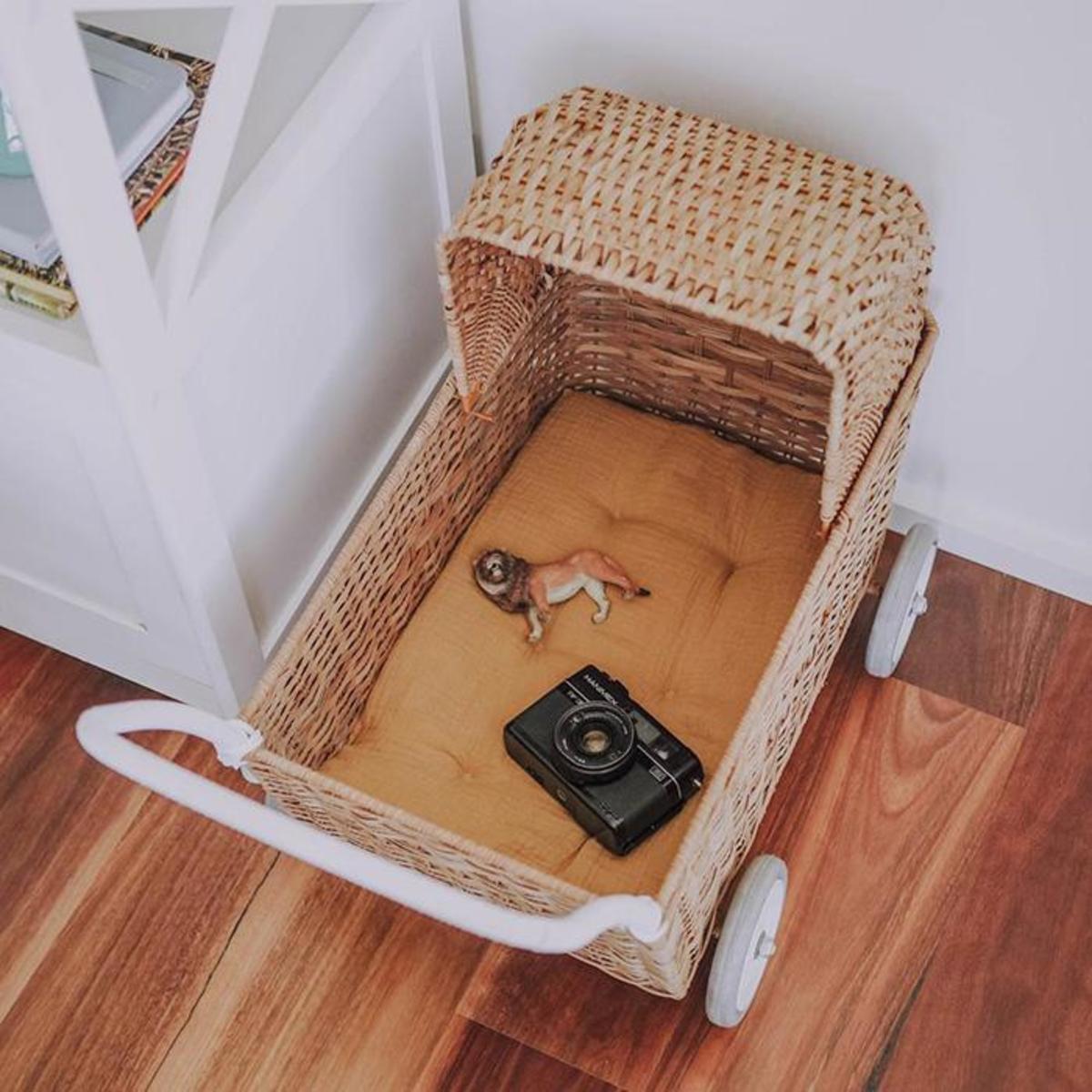 kids Olli Ella Strolley Stroller With Mattress - Mustard Yellow - Image 2 of 10