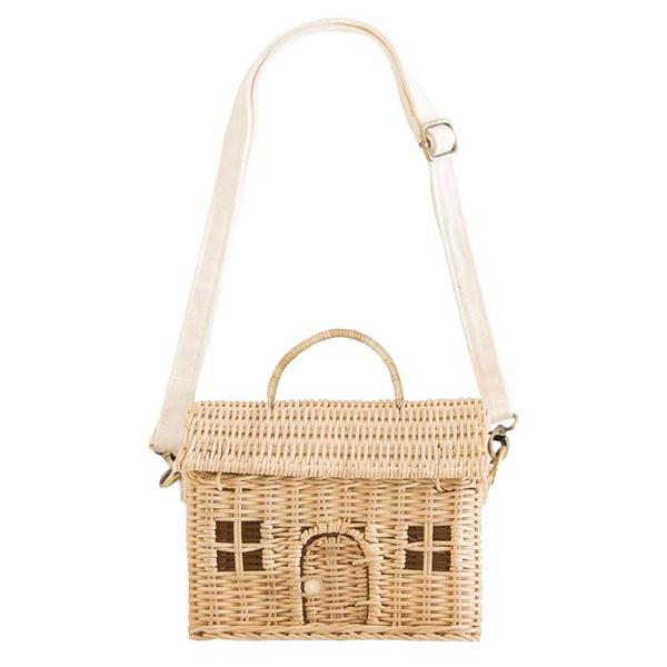 Kids Olli Ella Rattan Casa Straw Bag Rose Pink Garmentory